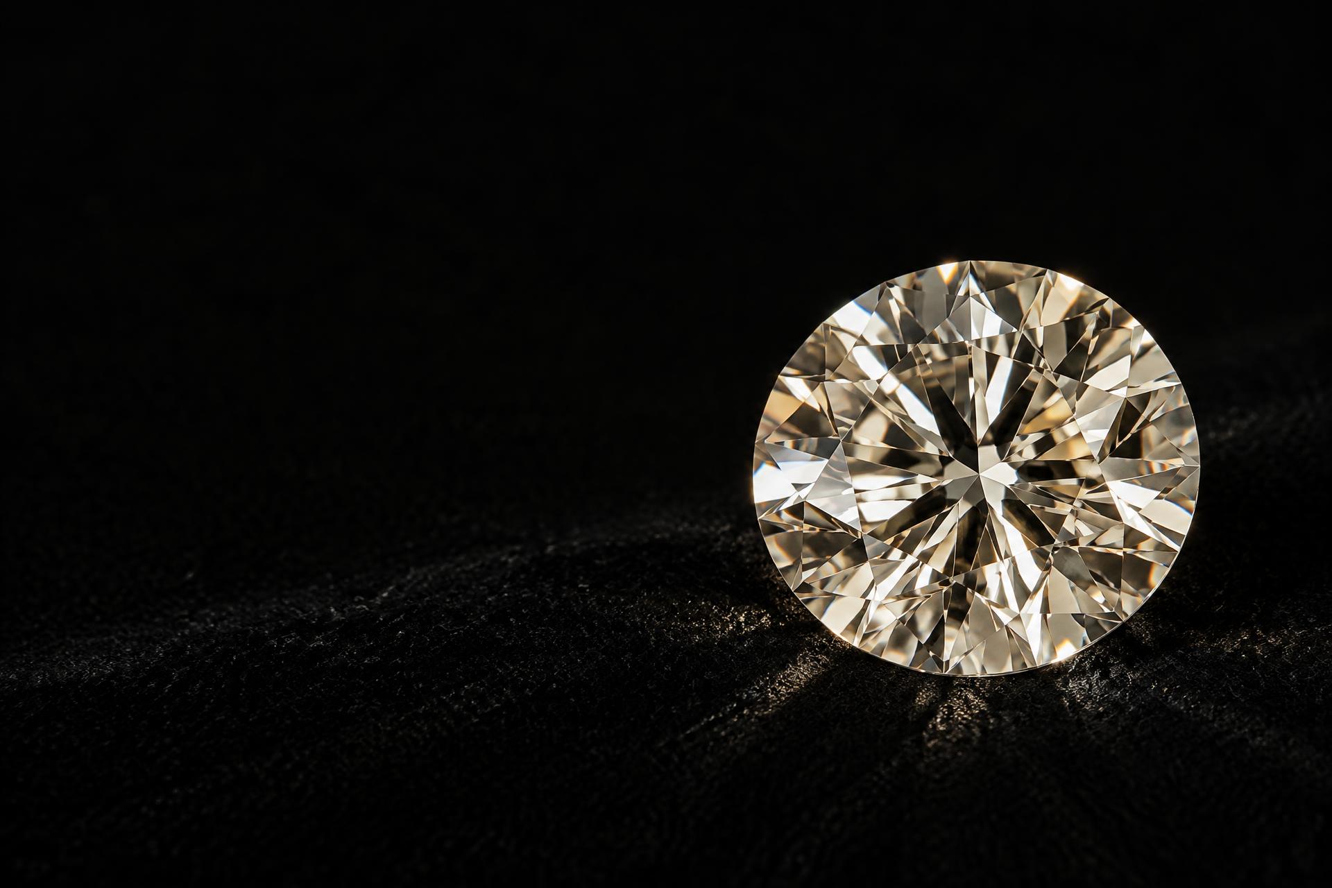 Diamante brillante de laboratorio sobre terciopelo negro
